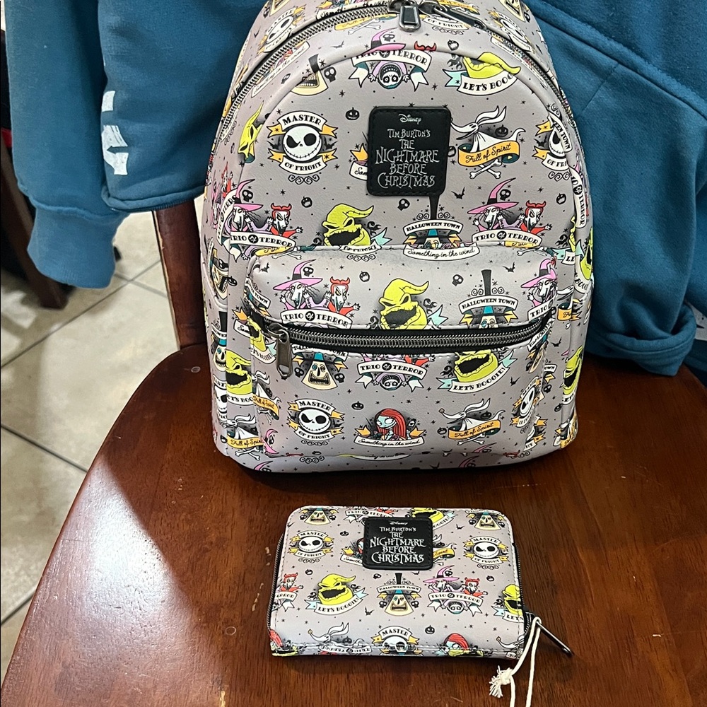 Disney The Nightmare Before Christmas Backpack and Wallet Set - Gray